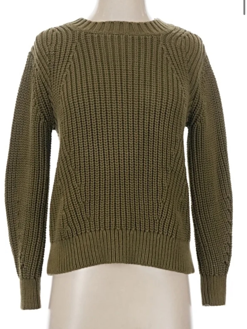 Everlane Oliver green cotton fisherman sweater jumper size L